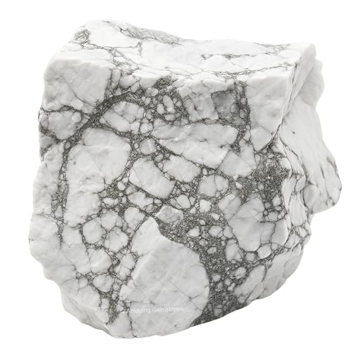 Image of Amazing Gemstone 2 Pieces Howlite Raw Crystals and Healing Stones, Natural Rocks for Tumbling and DIY Raw Stones and Crystals