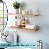 Gieanoo Floating Shelf, 60cm Solid Oak Wood Rustic Wall Shelf Wall mounted Radiator shelf Display Shelf For Living Room, Kitchen, Bedroom,Bathroom - Image 5