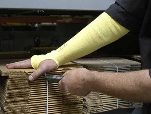 G & F Products G & F Cutshield 18" Long Sleeve, Yellow, Large With Thumb Slot image 5