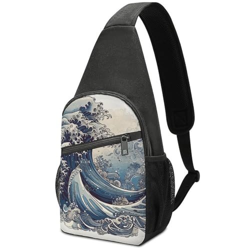 Morrales Sling Bag Azul para Senderismo y Uso Diario miniatura 1