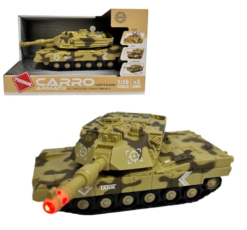 Design realistico e dettagli precisi: Questo carro armato giocattolo è una replica realistica in scala 1:16, lungo ben 26 cm, perfetto per giovani appassionati di veicoli militari. Dotato di una torretta girevole a 360° e un’estetica camouflage, offre un’esperienza coinvolgente di gioco che riproduce fedelmente i dettagli di un battle tank in azione.