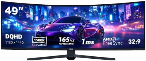 Amazon.com: 49-Inch Super Ultrawide Curved Gaming Monitor, 5120x1440 ...