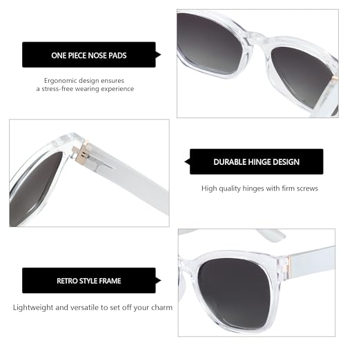 Image of ZENOTTIC Cat Eye Sunglasses Women: Polarized UV400 Oversized Retro Shades | Anti-tangle Nose Pads, 1.1mm Scratch Resistant TAC Lens, Durable Reinforced Metal Hinges, Driving Shopping Hiking Travel