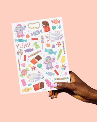 xo, Fetti Candy Party Temporary Tattoos - 72 Iridescent Styles | Kids Birthday Decorations, Girls Party Favors, Dessert Table Accessories, Baby Shower Supplies, Home Activity
