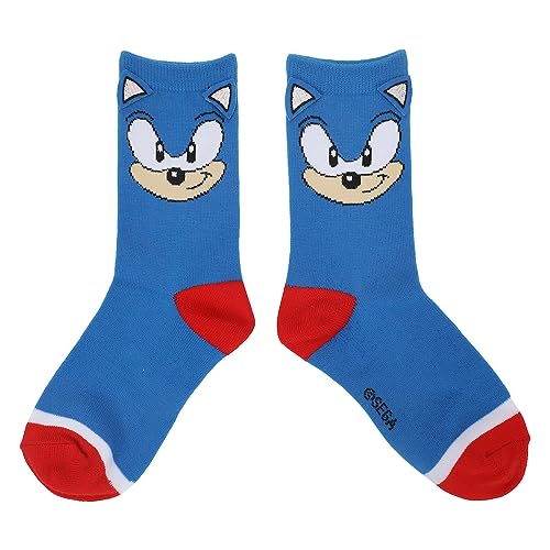 Bioworld Sonic The Hedgehog Sonic Face With 3D Ears 2-Pair Youth Crew Socks - Image 4
