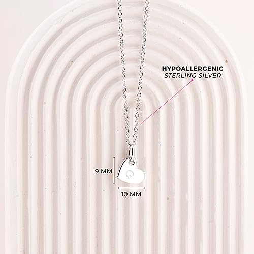 925 Sterling Silver Polished Heart Charm Pendant Necklace for Little Girls & Teens 16" - Customizable Heart Pendant Necklace - Meaningful and Unique Jewelry Birthday Gifts for Girls4