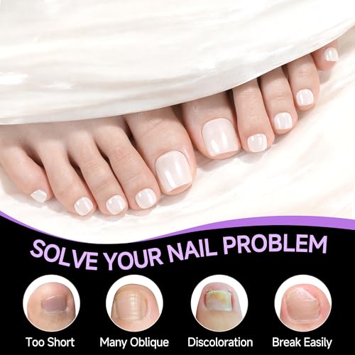Image of UNA GELLA Toe Nail Tips Squoval, 15 Sizes Half Cover Soft Gel Toenail Tips Square 216pcs Pre-etched Toe Nail Press Ons Clear Acrylic Fake Toe Nails Tips for Nail Extensions DIY Salon for Women
