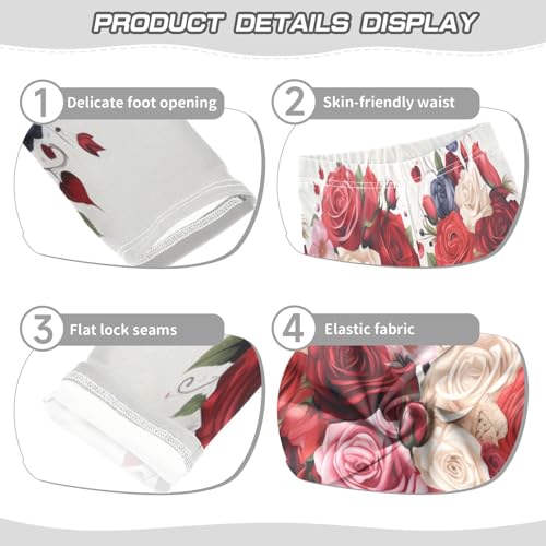 Toddler Girls Leggings Printed Yoga Pants Leggings Love Heart Rose for Kids3