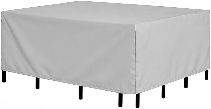 Patio Furniture Cover, Waterproof Gray Table Cover,83" L x 48" W x 29" H | 8000mm Waterproof Protection,Tape Sealed Critical Seams