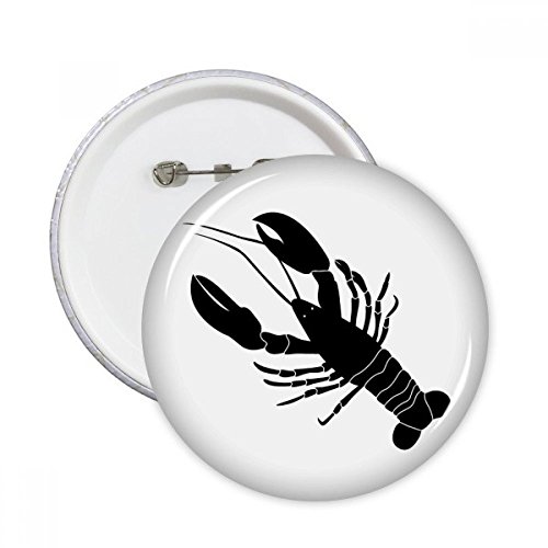 Badge crevette noire pins vie marine rond bouton multicolore pour vêtement XXL