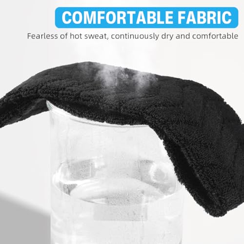 Image of Proberos Sport Headband for Men & Women, Premium Cotton Moisture-Wicking Breathable Anti-Slip Hair Band Fashion Sport Soft Stretchy Headband for Running, Jogging, Yoga, Workout, Basketball, Black