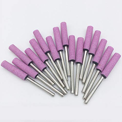 F-MINGNIAN-TOOL, 20pcs Forme Scie à chaîne Cylindre en Pierre de 3 mm Shank 6mm tête Dia meule de Pierre for Les Outils rotatifs Dremel (Taille : 58mm) Cover