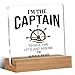 Captain Gifts for Boat Owners, Boat Gifts for Men Women, Boating Gift, I'm the Captian Decor Desk Signs Plaque