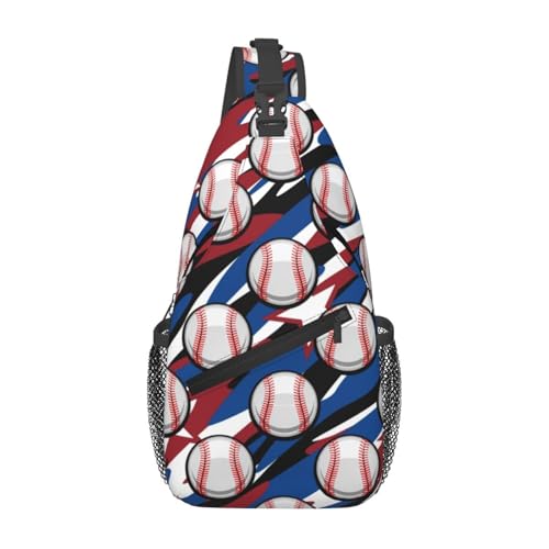 Baseball Sling Backpack Sports Crossbody Bag For Women Men Sling Bag Travel Hiking Chest Bag Unisex