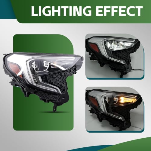 Yunnergo Headlight Assembly Compatible with Terrain 2018-2021 GM2503475 | Xenon Headlamp with DRL Passenger Right Side — view 5