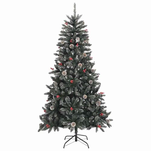 Árbol de Navidad decorado de 180 cm con soporte estable y luces LED 5