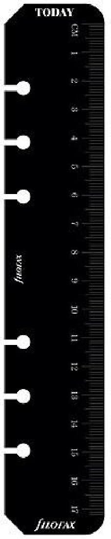 Filofax Black Ruler/Today Page Marker Refill For Personal Size Organiser Ref : 133609