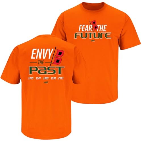 Fear The Future T-Shirt for Miami College Fans (SM-5XL) (Orange Short Sleeve XX-Large)