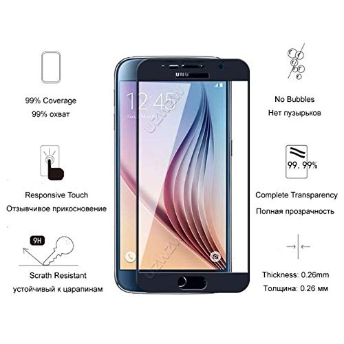 Image of Screen Protector for Samsung Galaxy S6 (Black) Tempered Glass Edge-to-Edge 6D Screen Guard With Installation Kit
