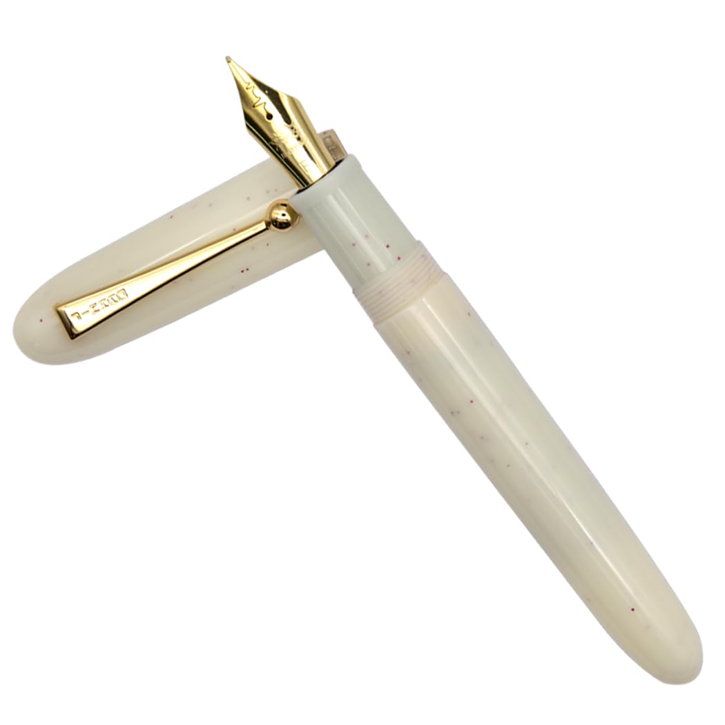 Ranvi Jinhao 9013 Fountain Pen Heartbeat Point,Fine Nib 0.5mm Office Writing Ink Pen with Converter(White)