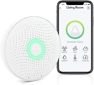 Airthings 2930 Wave Plus - Radon & Air Quality Monitor with CO2, VOC, Air Pressure, Humidity & Temperature Detector