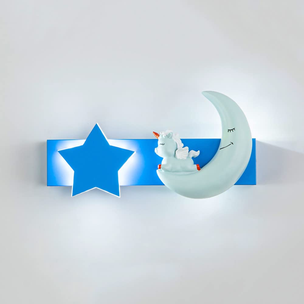 Applique murale LED bleue enfant 8W | Luminaire intérieur nordique pour chambre fille garçon