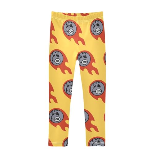 Girls Leggings 8-Ball Billiard Skull Toddler Girls Clothes Leggings for Girls Toddler Girls Leggings 3-4T