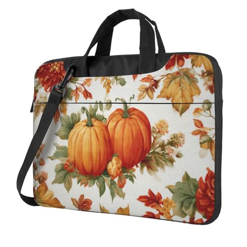 Pochette PC 15.6 rembourrée anti-choc motif fleurs et citrouille