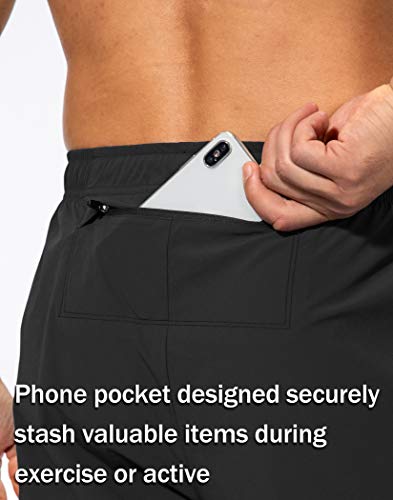 Pudolla Men's Workout Athletic Pants Elastic Waist Jogging Running Pants for Men with Zipper Pockets4