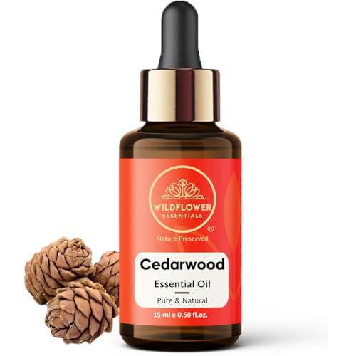 Image of Cedarwood Essential Oil for Hair Skin & Diffuser - Cedarwood Oil for Hair Aromatherapy, DIY Soap Making Scents 15ml (0.5 oz)