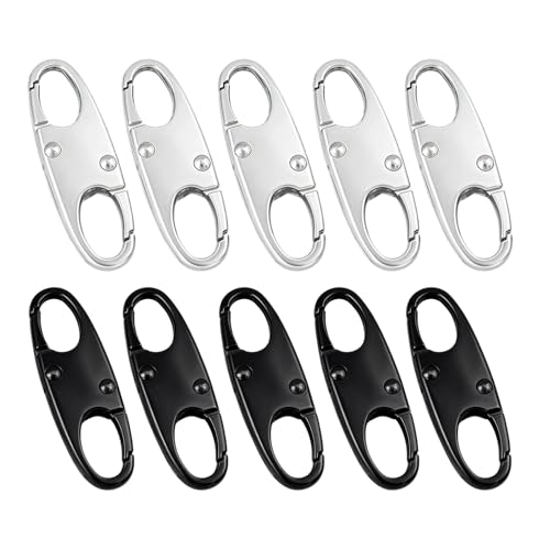 10 Piezas Cierre de Cremallera Antirrobo, Seguro Cremallera Mochilas, Repuesto de Tirador Zip Tring, Clip de Mochila con Cierre, Compatible para Mochilas, Maletas y Bolsos, Bloqueo de Cremalleras