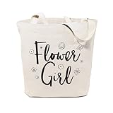 The Cotton & Canvas Co. Flower Girl Wedding, Beach, Shopping and Travel Resusable Shoulder Tote and