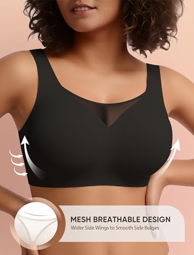 Image of Wireless Bras for Women No Underwire Seamless Buttery Bralettes Smoothing Women's Bras Full Coverage Shapedly Bra