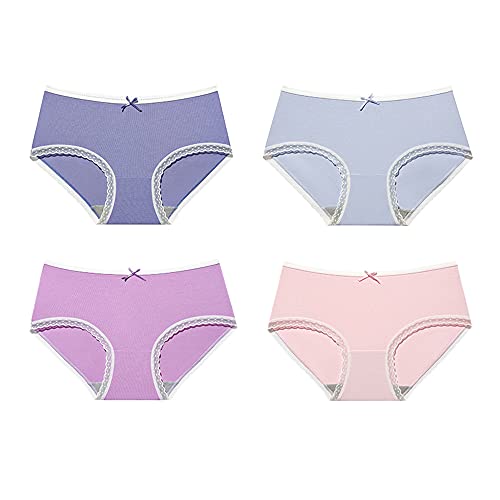 Slips en coton pour femme WENJUN culottes confortables taille moyenne lot de 4