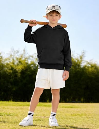 Image of PEHMEA 2 Pack Kids Hoodies Sweatshirt for Boys Cotton Pullover Hooded Sweatshirts With Pockets No Drawstring