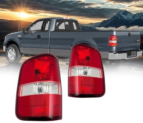 Tail Lamp Replacement For Ford F-150 2004-2008 XL, STX, Lariat, FX2, Limited, XLT, The 60Th Anniversary Edition, FX4,King Ranch Halogen Tail Light Assembly, Pair Left/Right Side FO2801182,FO2800182