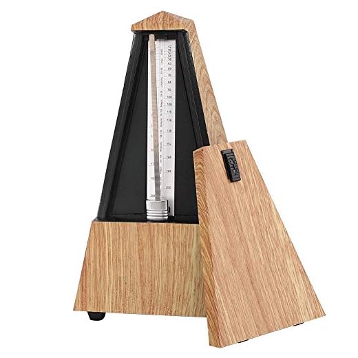 Dilwe Metronome, Metronomo mecánico Guitarra Piano Instrumento de Tambor Tipo de Torre Accesorio Musical Metronomo (Grano de Madera Poco Profundo)