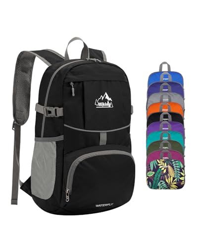 WATERFLY Faltbarer Rucksack Leichter Wanderrucksack: 25L Ultraleicht Trekkingrucksack Sportlich...