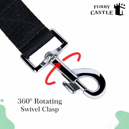 Image of Nylon Leash and Collar for Dogs with 360 Degree Rotating Clasp | Black | Water Proof | for Medium and Large Dogs in Large Size