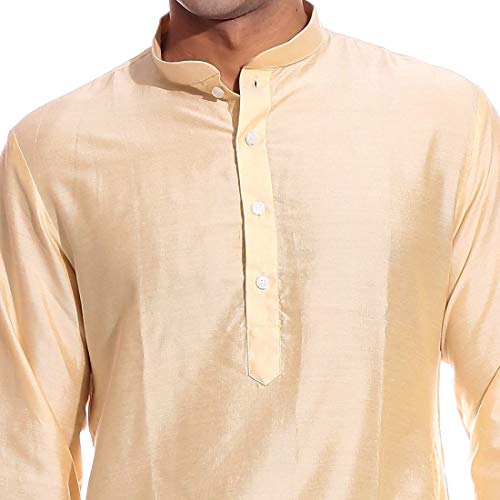 Kurta trapecio manga larga ropa de hombre casual con cuello redondo cómodo 2