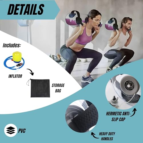 Sac de Poids d'Entraînement. Sac d'Eau de Fitness. Sac d'Eau de Remise en Forme 5-20 Kg. Sac à Eau de Poids Réglable et Portable, pour l'Entraînement Physique, Équilibre, Force, Poids, Yoga, etc. – Image 5