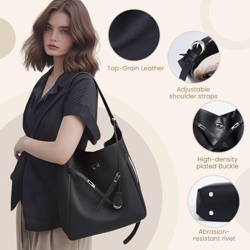 Bolso Hobo de Cuero Genuino para Mujer miniatura 3