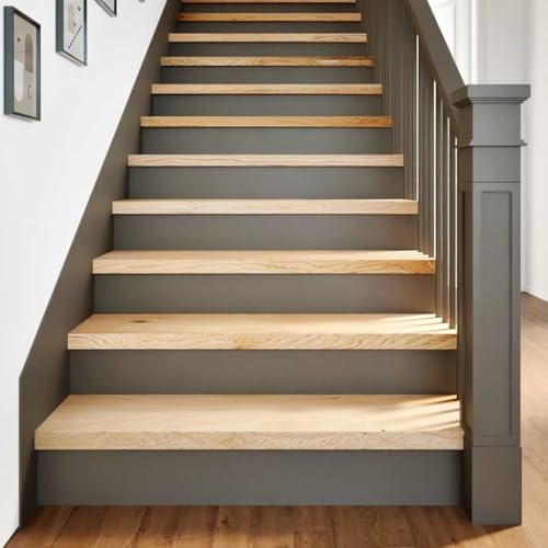 Madera maciza de roble en 4 escalones premium de 90x25 cm para interior noble 2