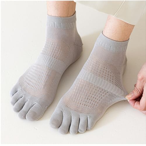 Yizelli 3 Pairs Summer Thin Five Toes Socks for Men Breathable Mesh Ankle Socks3
