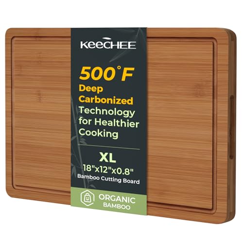 Comparison: What Are The Best Cutting Board 10 Keechee Extra Large Bamboo Cutting Board for Kitchen - 18 Inch Wood XL Cutting Boards with Juice Groove and Handles, Wooden Chopping Board for Meat, Cheese, Fruit & Vegetables (Pre Oiled, Brown)