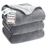 UTILISATION POLYVALENTE: Détendez-vous sur votre canapé et votre lit avec plaid polaire Sherpa en peluche et chaudes et profitez des moments agréables passés avec votre famille tout en regardant vos émissions de télévision préférées - Parfait pour une utilisation intérieure et extérieure pour fournir une chaleur consécutive par temps froid, en particulier pour le camping et les pique-niques.