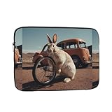 WHJSHOP Funda para portátil con diseño de conejito con rueda, a prueba de golpes, para hombres y mujeres, viajes de negocios, escuela y oficina
