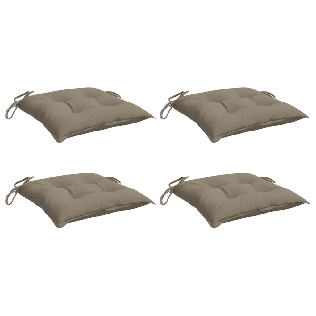 vidaXL Lot de 4 Coussins de Palette, Galette de Siège Imperméable, Coussin de Jardin, Décoration d'Extérieur Terrasse, Taupe 50x50x7 cm Tissu Oxford