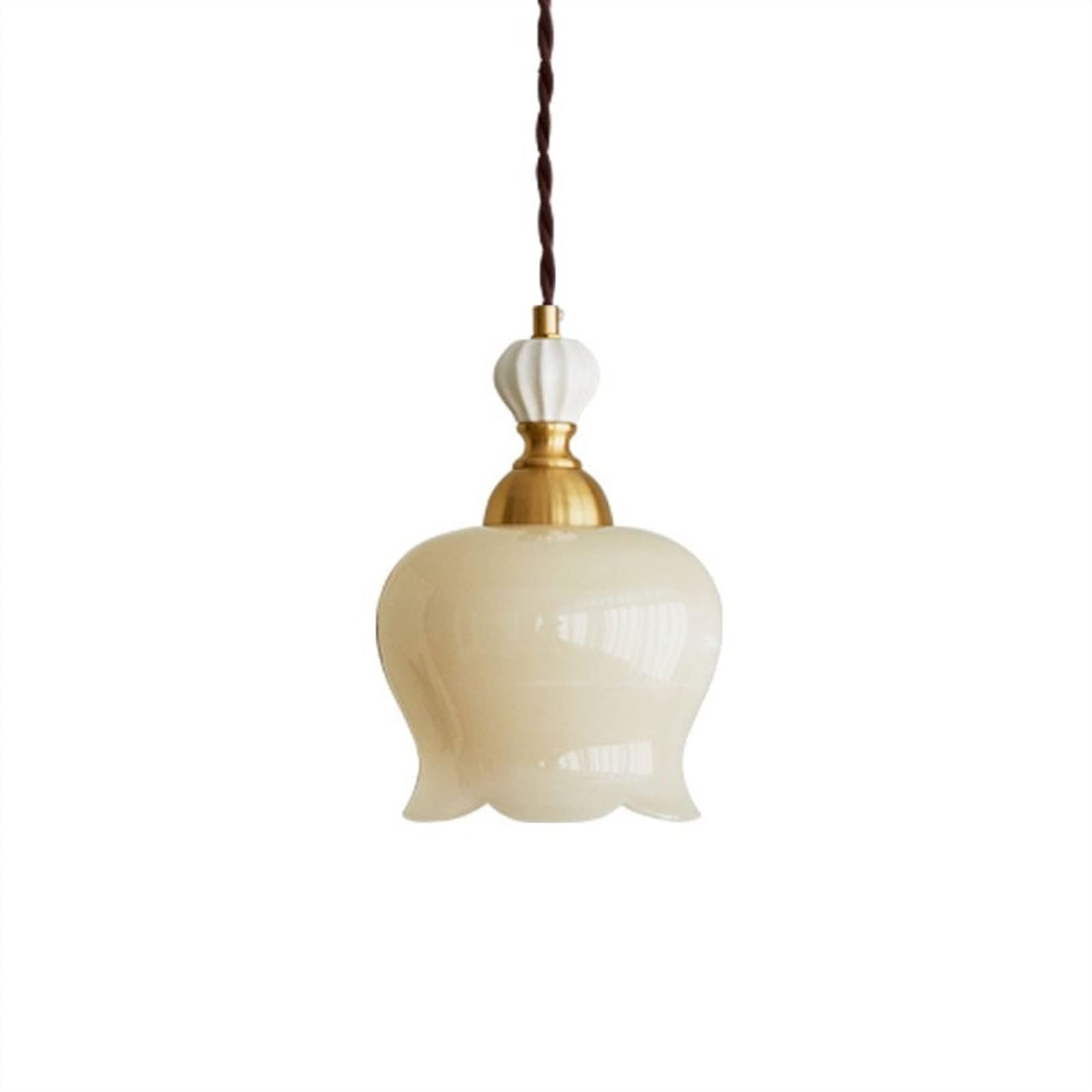 Yinj9562fg Chandeliers French Retro Cream Colored Bedside Chandelier Light Luxury Bell Orchid Shaped Decorative Chandelier Dining Table Bar Lighting Living Room