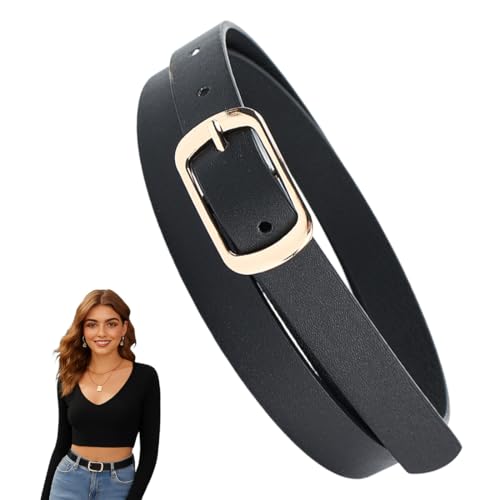 JUGUTA Cinturones Unisex Adulto De 100 Cm De Largo Y 2 Cm De Ancho, 1 Unidad, Negro